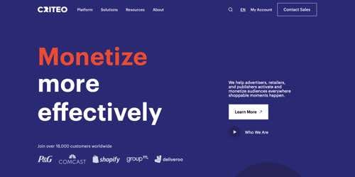 Criteo home page
